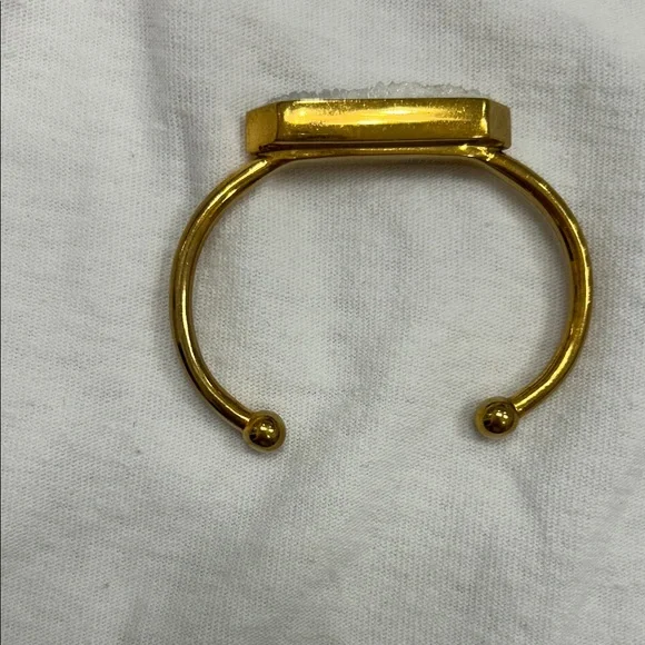 Gold Kinsley Armelle Cuff Bracelet with White Stone - Picture 4 of 4